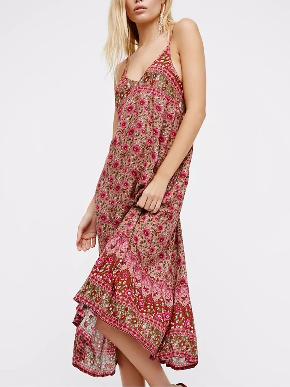 Spell Kombi Spice Floral Slip Midi Sundress XS